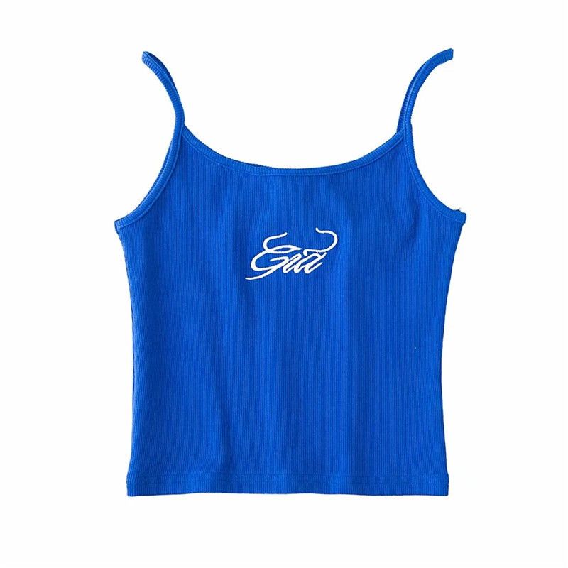 Blauwe cami top