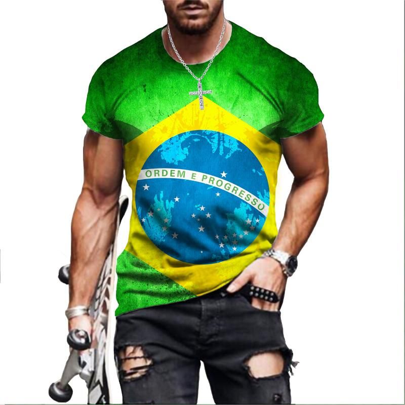 Camisetas para hombres de verano Brasil Ropa de bandera de bandera de la