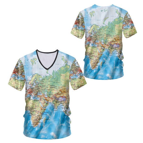 Camiseta do mapa do mundo