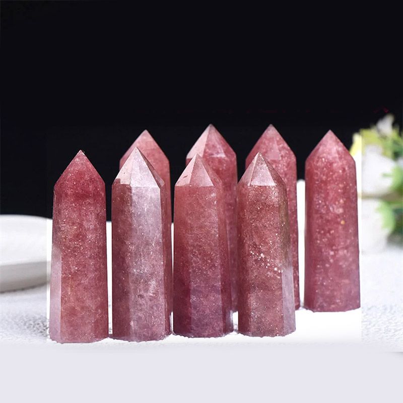 Strawberry crystal column(5-9cm)50-90g