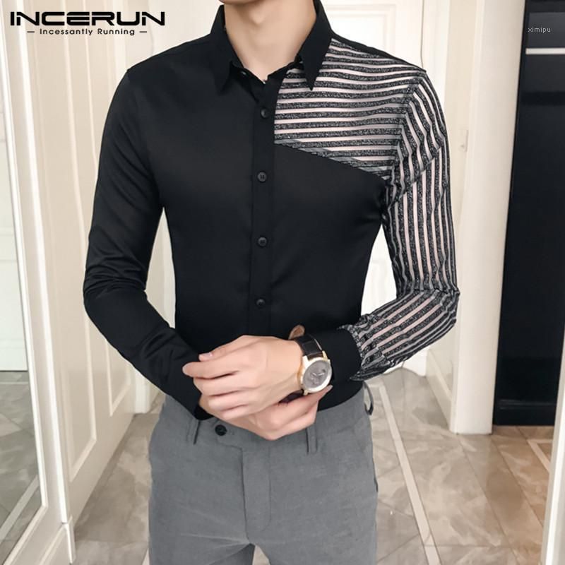 Compra Hombre Negro Camisa Transparente Hombre 2022 Hombres Camisas Rayadas  Casual Manga Larga Solapa Camisa Moda Remiendo Blusas 5xl Hombres Barato |  Entrega Rápida Y Calidad | Es.Dhgate
