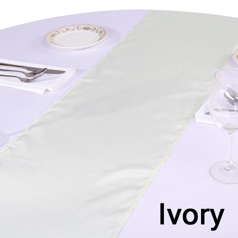 Ivory-Satin Table Runners-30x275cm