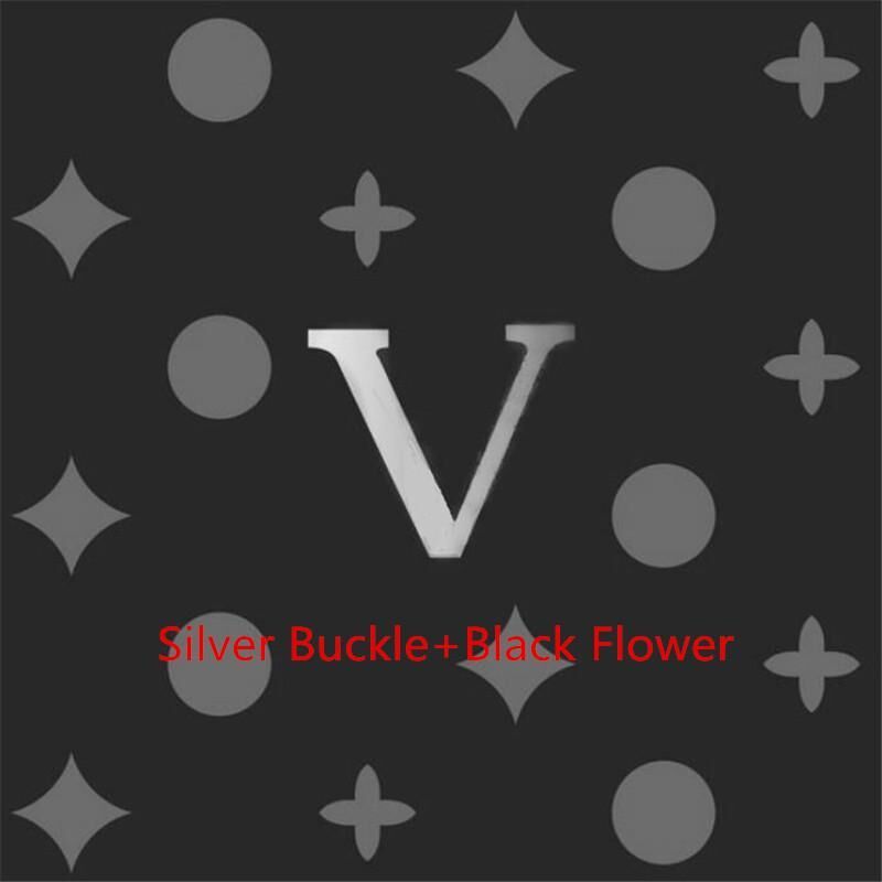 15 # Black Flower + Silver Buckle
