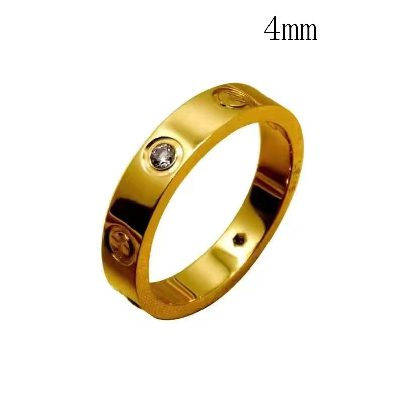 4mm gold with diamond