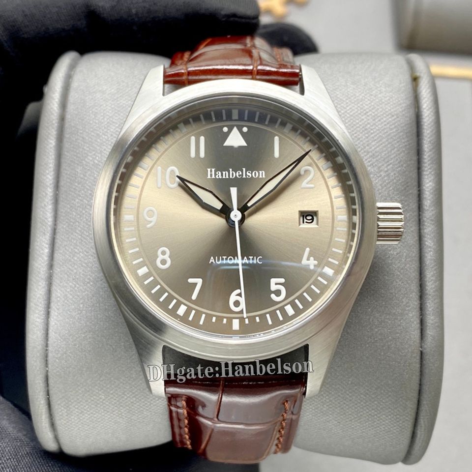 Silver Dial Brown Leather Strap