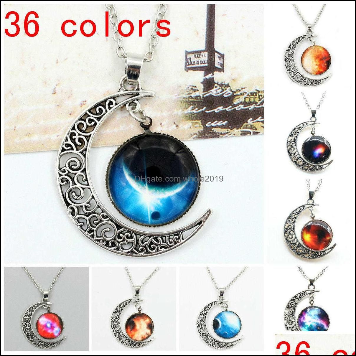 Randomly Send 36 Colors Moon Necklaces