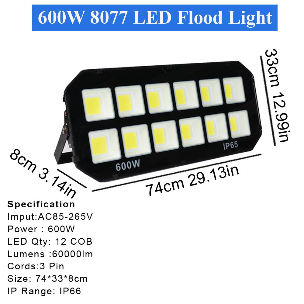 600W LED Flust Light 2 Pack