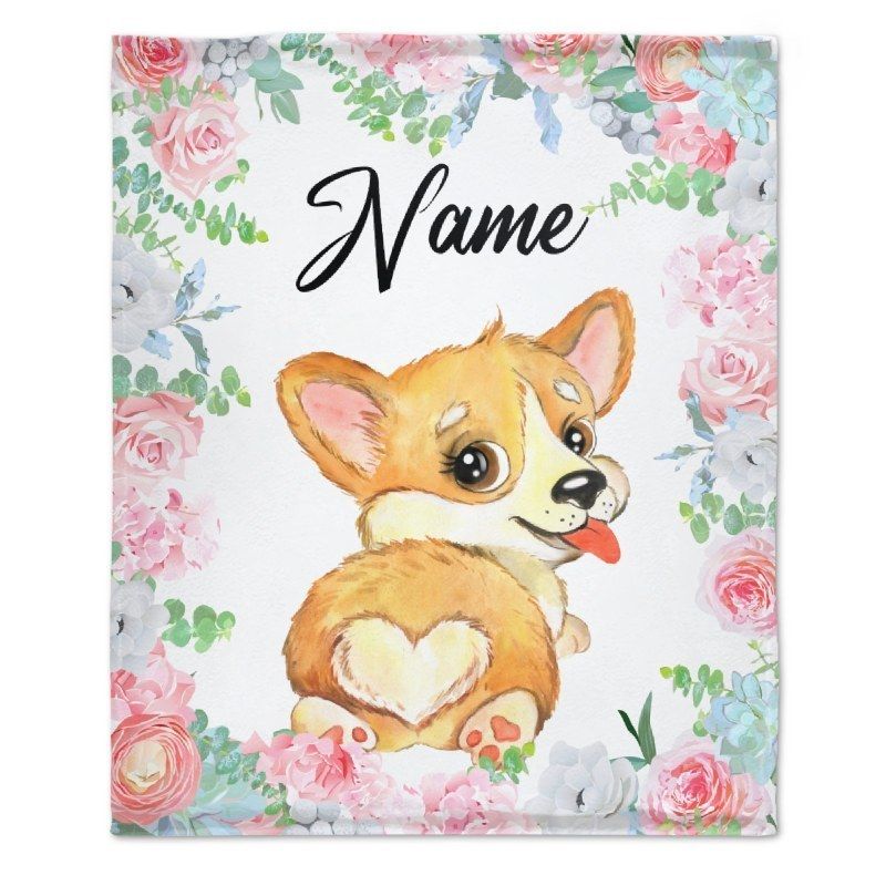 Corgi Dog Floral