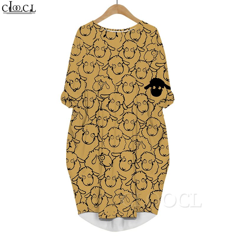 Mujeres Hermosas Vestidos Floral 3D Impreso Vestido de manga larga Vestidos sueltos de bolsillo redonde Mujeres Hermosas Vestidos Floral 3D Impreso Vestido de manga larga Vestidos sueltos de bolsillo redonde