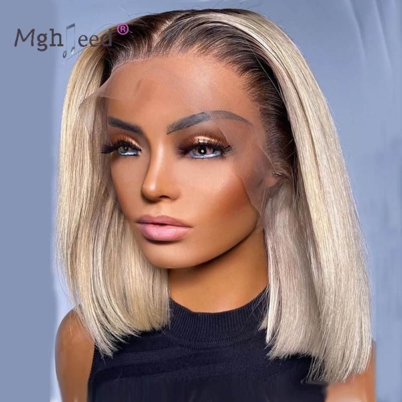 8inches t deel pruik 180 ombre blondine