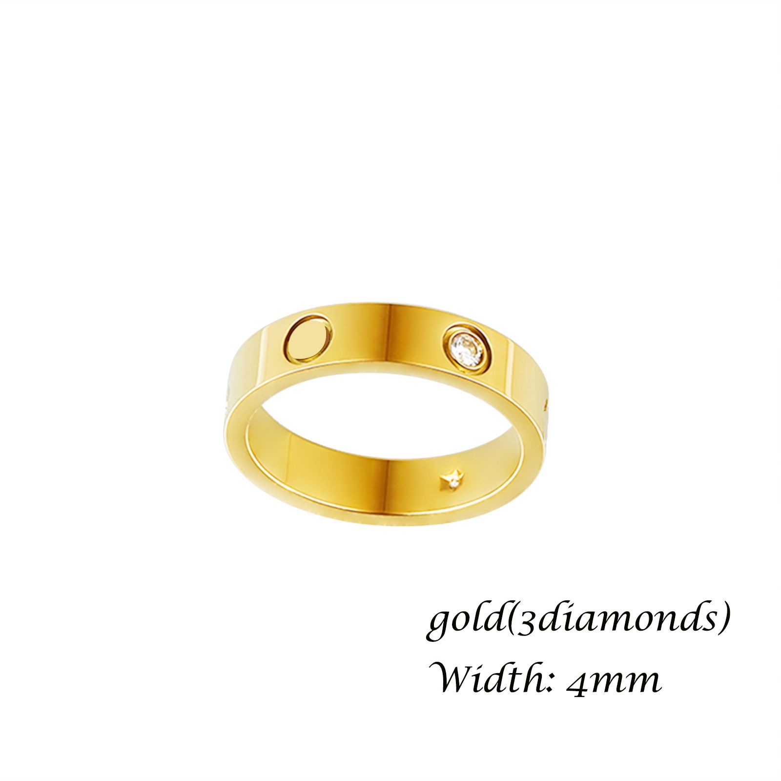 Gold (3Diamonds) Largeur: 4 mm