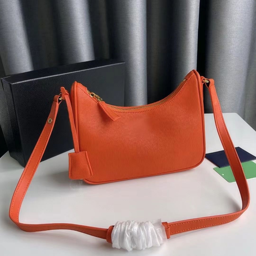 orange leather hobo