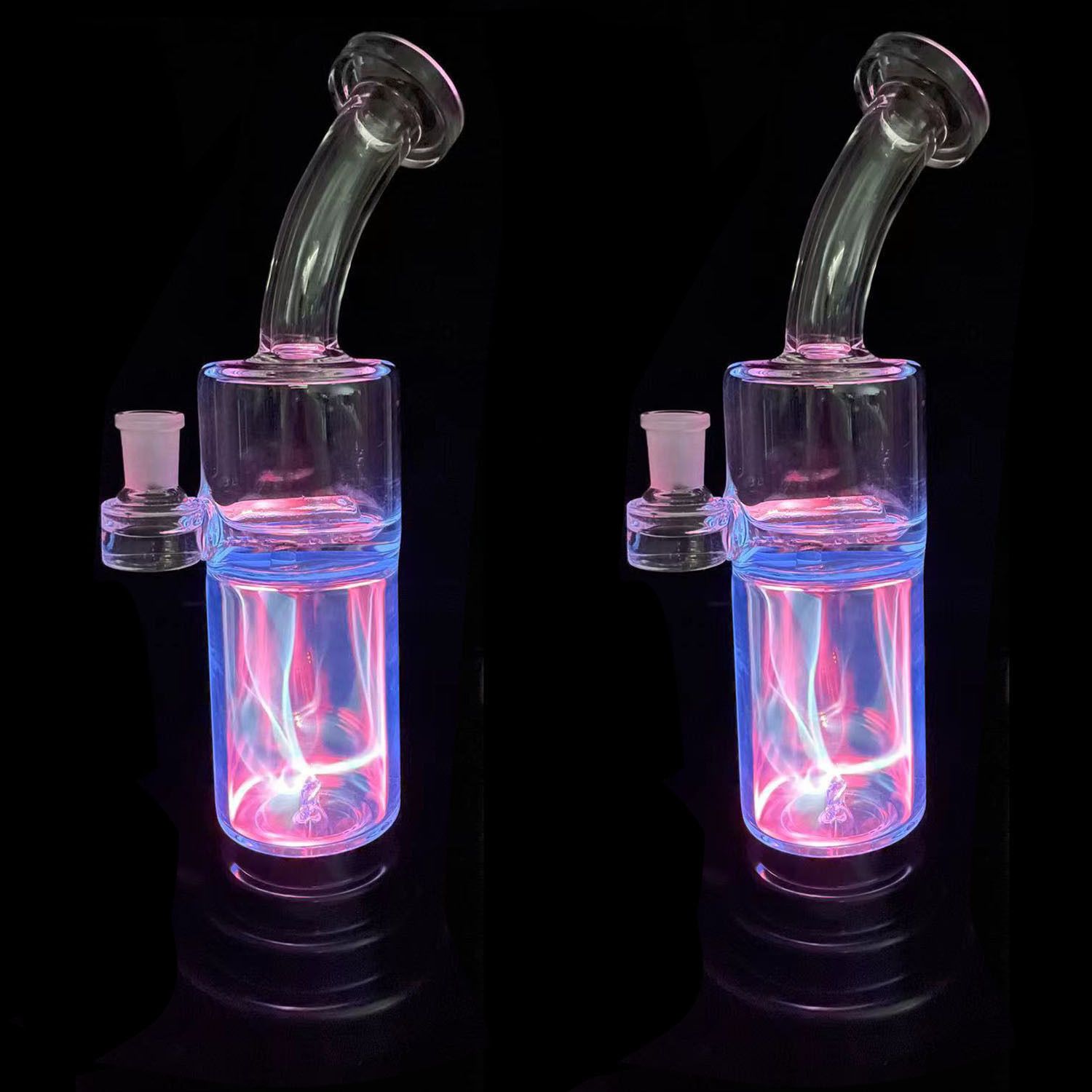 Plasma Bong Hookahs Touch Switch Smoking 35cm Borosilicate Bongs Glass