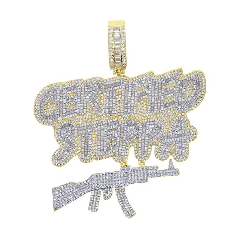 Letter Gun-Gold Only Charm No Chain