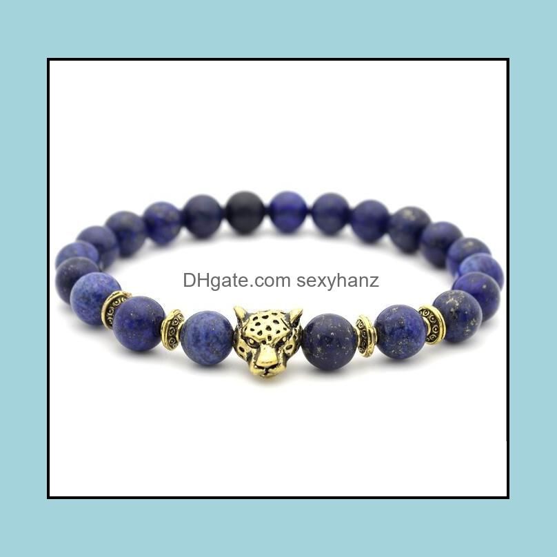 Lapis + Antique Gold Leopard