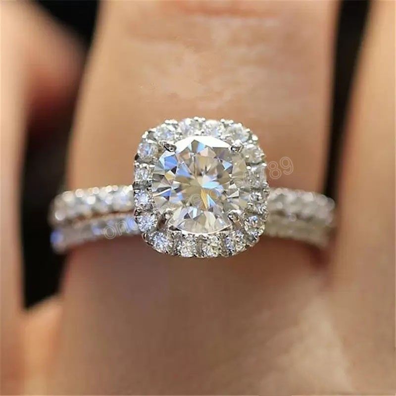 Normalmente Alianza antiguo Anillo de anillo de diamante de cristal Anillos de compromiso para mujeres  amor bridales anillos de