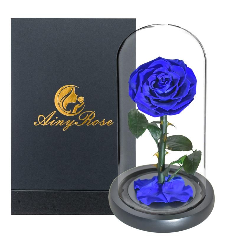 D Boîte de rose bleue