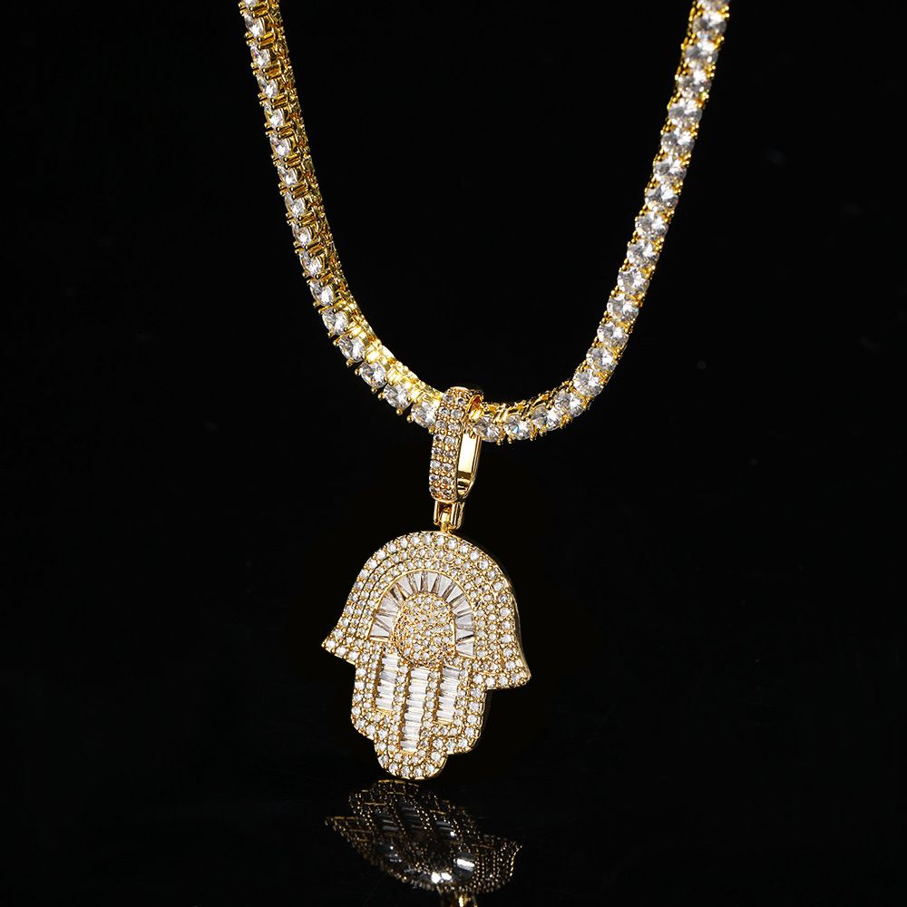 Gold color with 18inch tennis chain