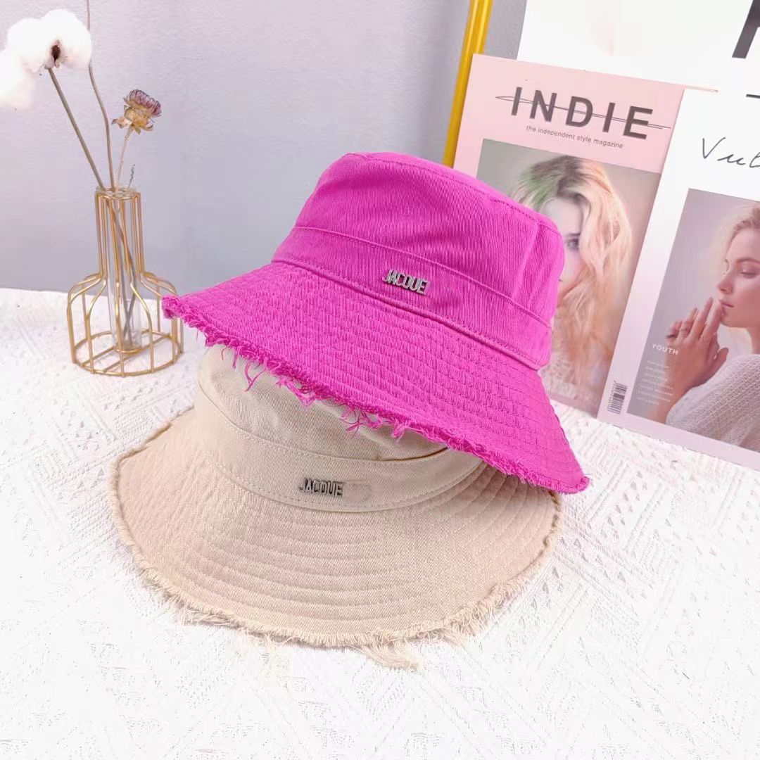 Casquette Bob Wide Brim Hats Designer Bucket Hat For Women Frayed Cap