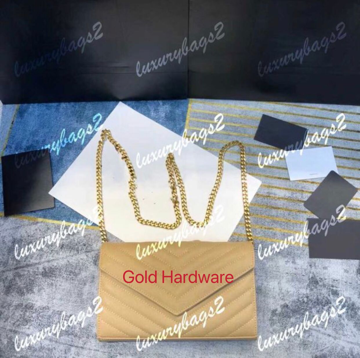 Borsa a catena-hardware in oro apricola