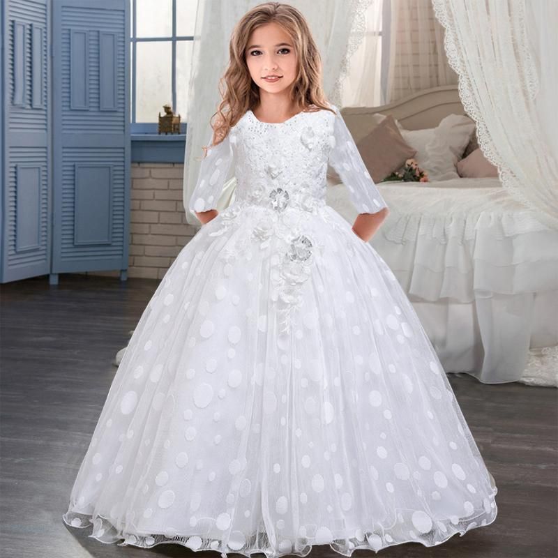 Vestidos De Niña 2022 Vestido De Manga Larga De Verano Vestido De Niña Elegantes Para Niñas Para Fiesta Y Boda Dama De 10 12 Años De 13,02 € | DHgate