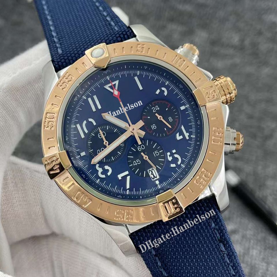 Blue Dial Two-Tone Nylon Strap