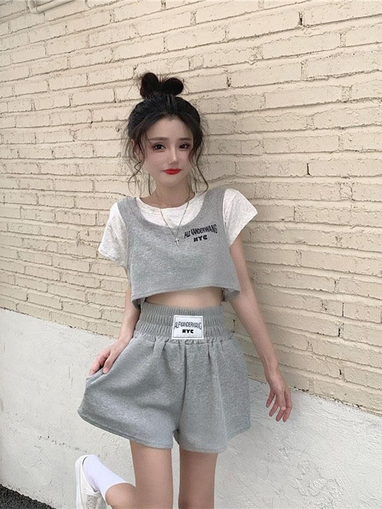 grey vest short