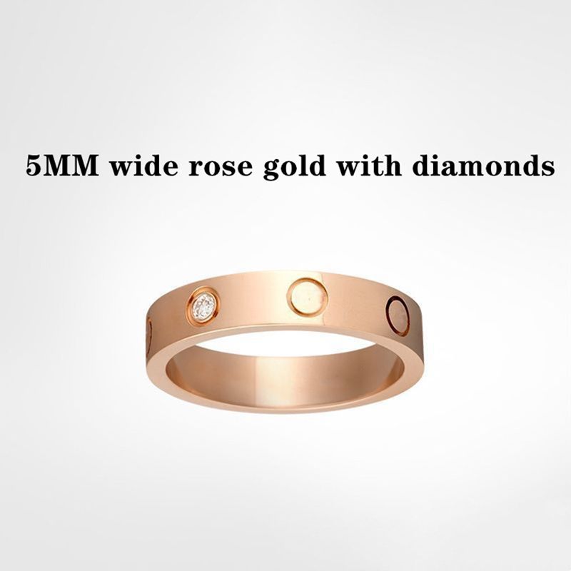 Rose Gold (5mm)-3 Diamonds