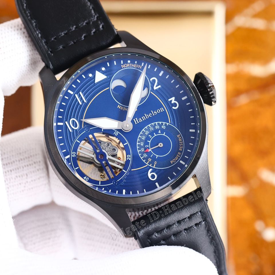 Caso nero Blue Dial Black cinghia