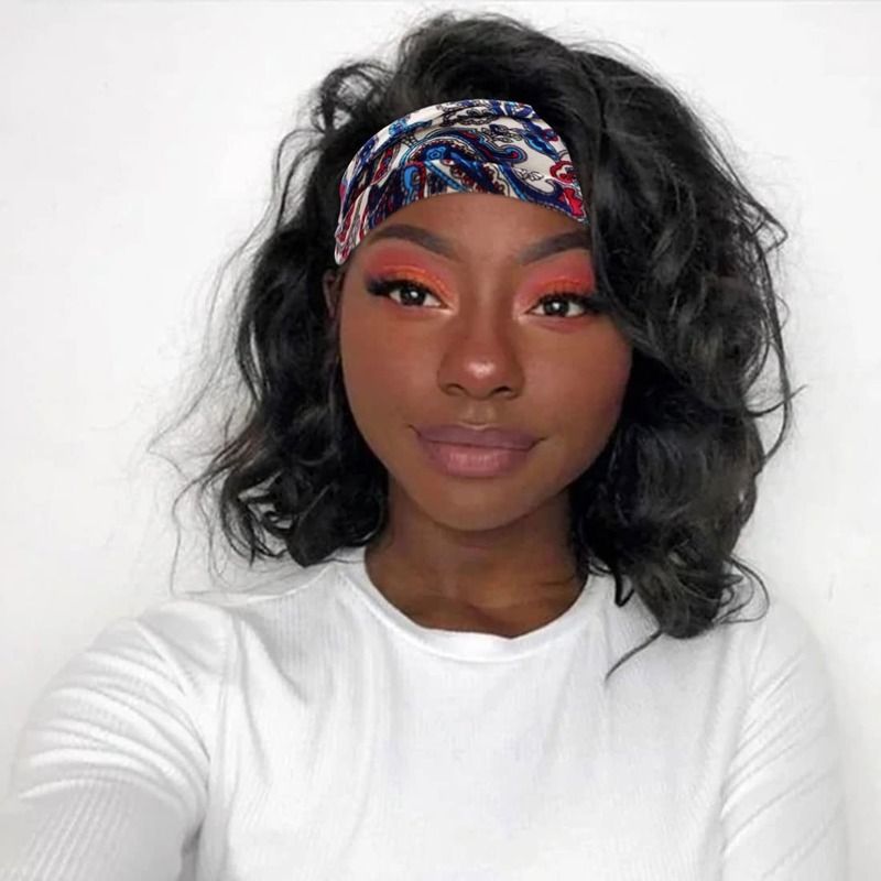 Short Curly Wavy Bob Headband Wigs for Women Shoulder Length Black Bob Hair Wig Glueless Synthetic Short Curly Wavy Bob Headband Wigs for Women Shoulder Length Black Bob Hair Wig Glueless Synthetic