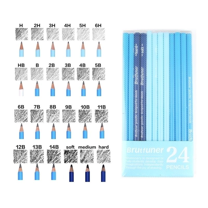24 Sketch Pencils - Professional Art Sketching Pencils Travel - Import It  All