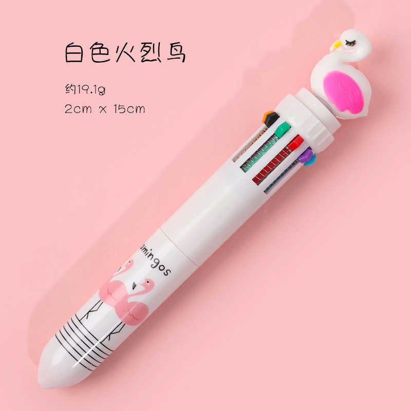 Multicolor Pen 0.5mm Ten Colors Ballpoint Pens Kawaii Press Type Gel Pens  for Girls Office School Student Supplies Stationery