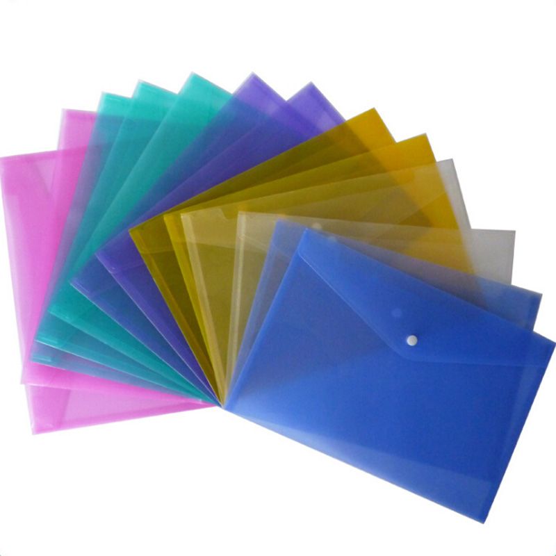 A4 Clear Document Bag Paper File Folder Stationery School Office Case PP 6colors 
