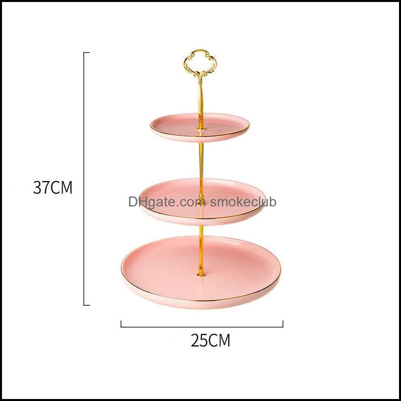 3 Tier - Pink Gold Rim