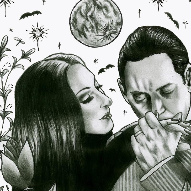 Paintings Addams Family Quote Art Print Black White Vintage Poster Morticia & Gomez Tattoo Illustration Canvas Paintings Addams Family Quote Art Print Black White Vintage Poster Morticia & Gomez Tattoo Illustration Canvas