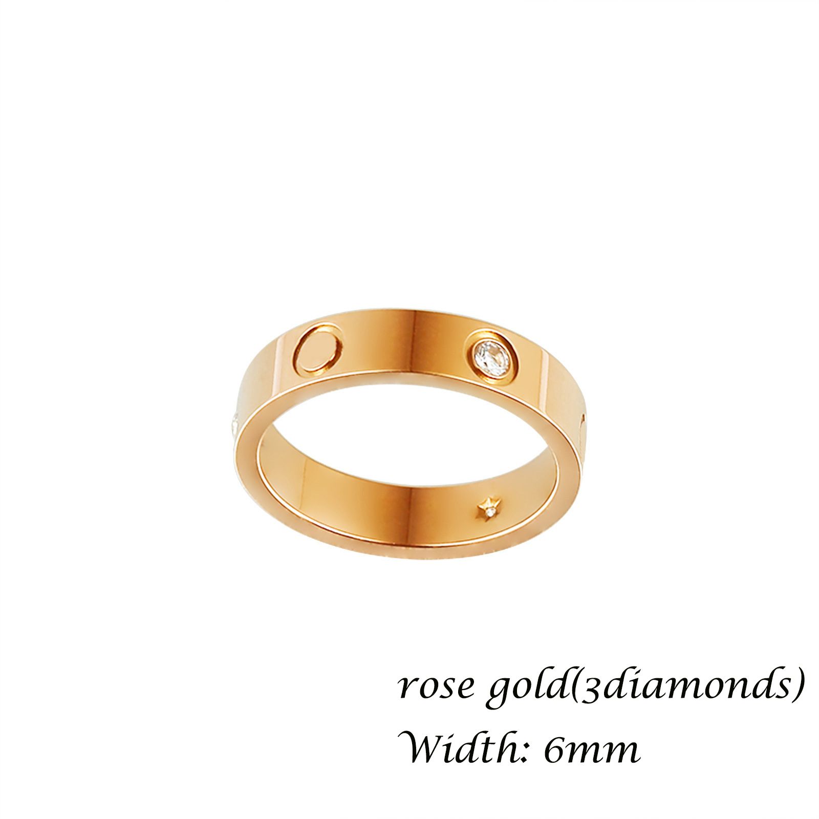 Or rose (3Diamonds) Largeur: 6 mm