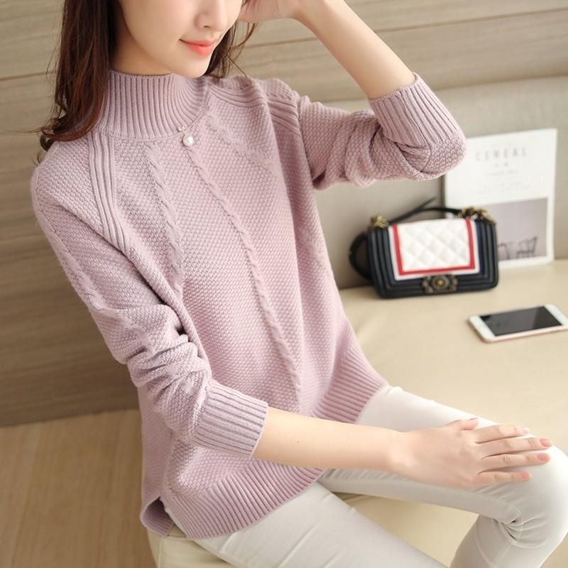 Anniv Coupon Below] Womens Sweaters Womens High Half Collar Knitted Sweater  Pullover Women Autumn Fashion Loose Jumper Ladies Mock Neck Long From  Cartonbest, $21.41 | DHgate.Com