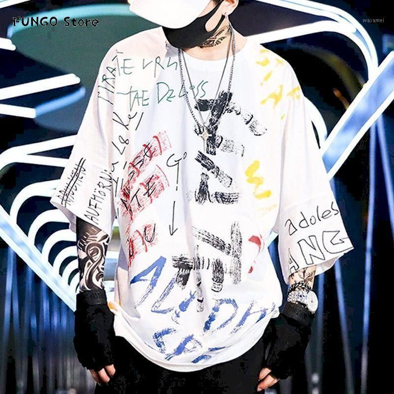 Couple Clothes T Shirts Graffiti Street Three Quarter Sleeve Harajuku Tshirt Oversized Shirt Men Clothing T Shirts Summer Tees Mens From Wasamei 15 71 Dhgate Com