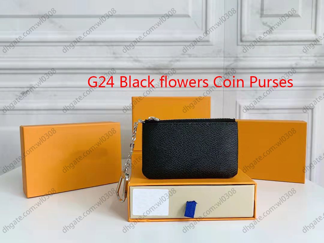 G24 Black Flowers munt portemonnees