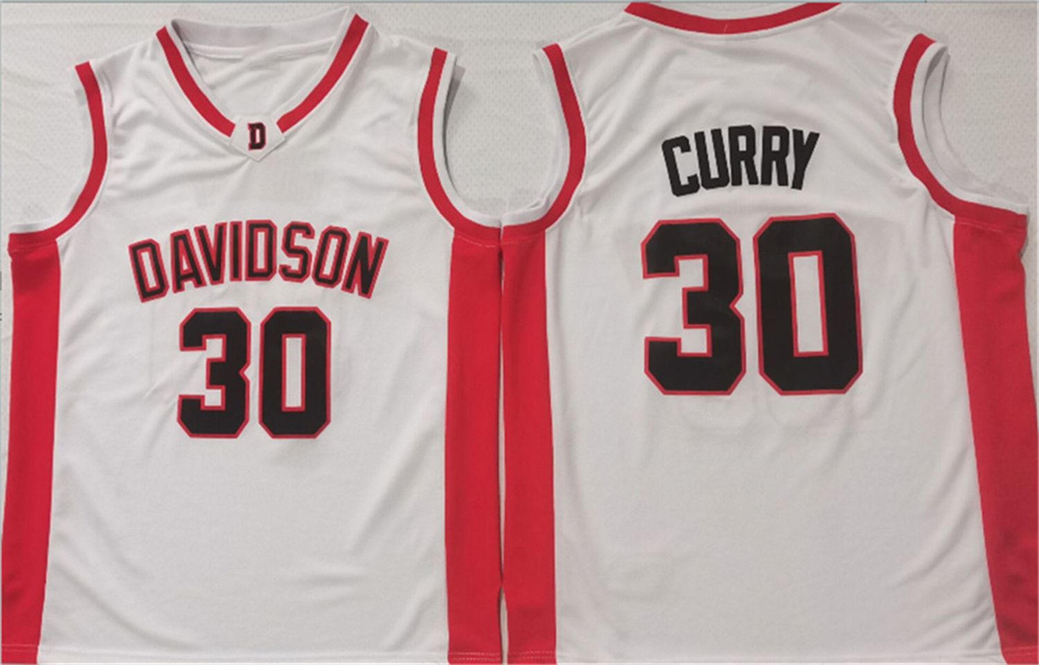 Davidson Wildcats Blanc # 30 Curry