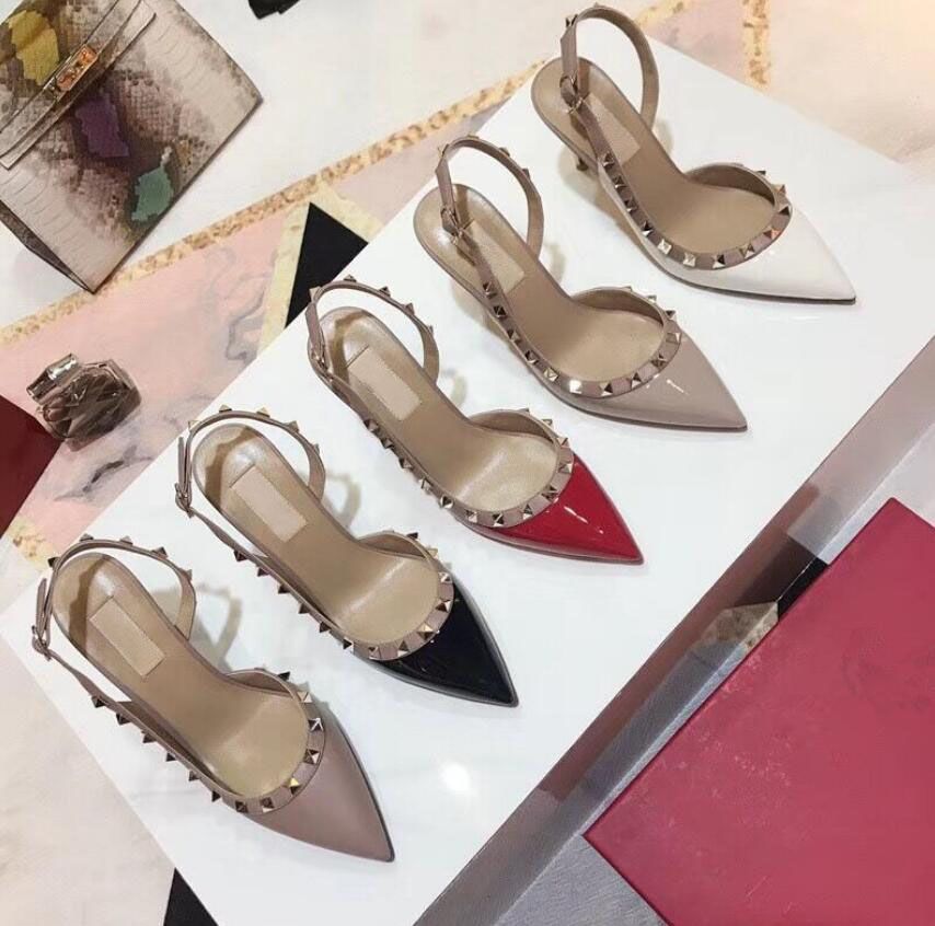 Fashion Sandals Women Pumps Casual Designer Gold Matt Leather Studded  Spikes Slingback High Heels Shoes Hhggg From Shumei1030, $38.2