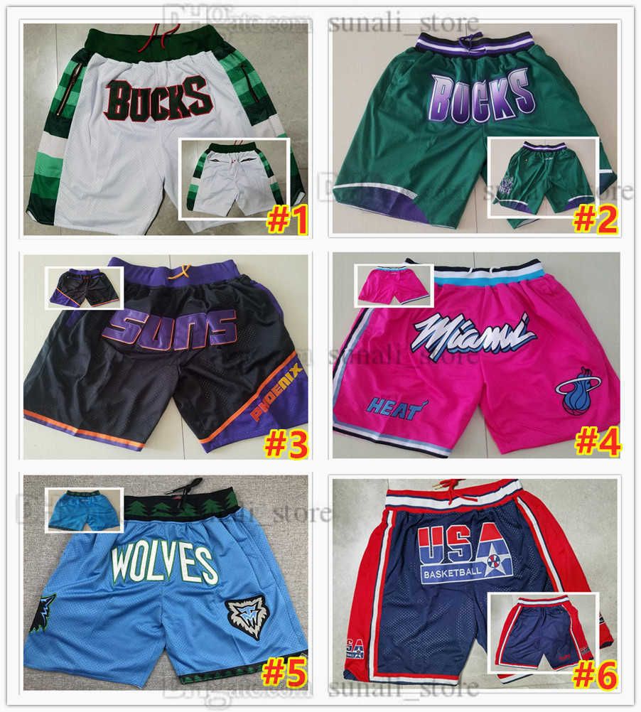 NCAA Men Basketball Shorts JUST DON Pocket Retro Team Stitched JustDon Hip Pop Pant With Pockets