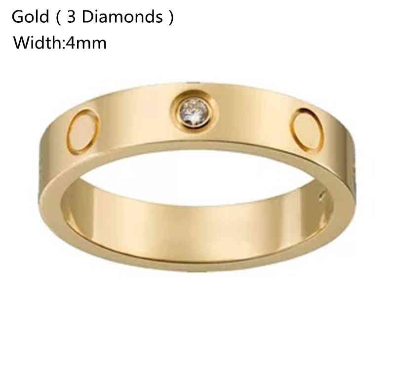 4mm Gold with Diamond