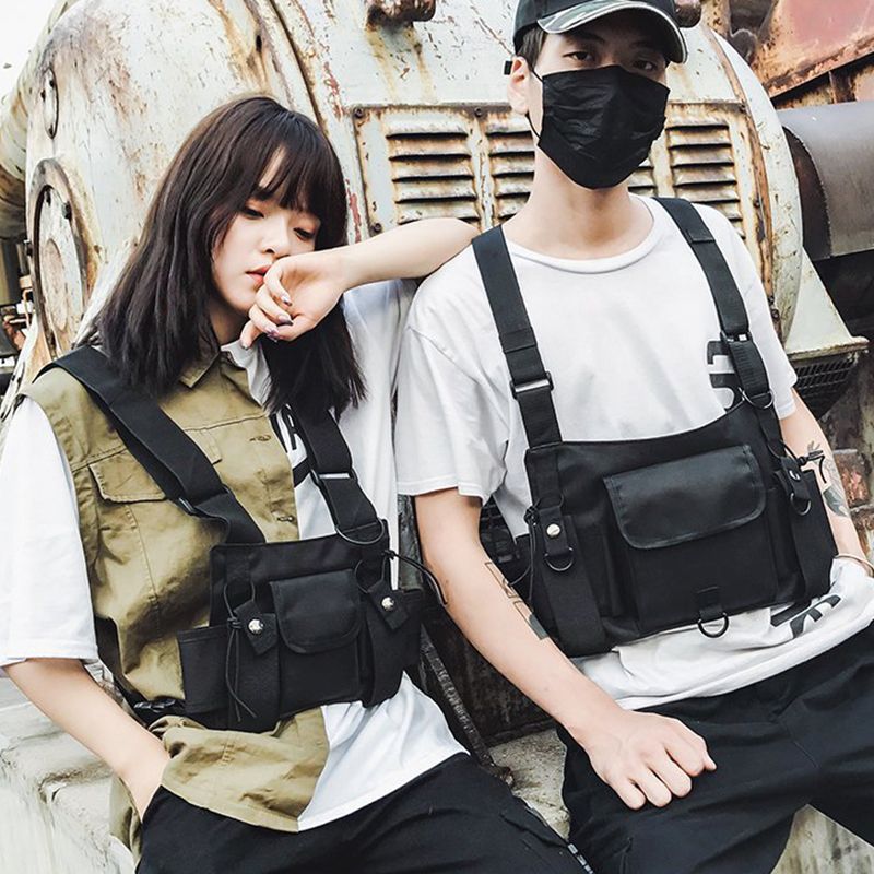 Streetwear Vest Bag Tactical Chest Rig Bags Hip Hop Waist Functional Unisex  Bags