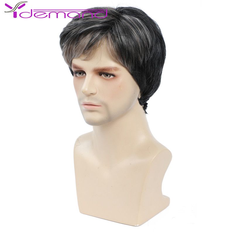 Synthetic Black Short Straight Men's Wig Natural Fashion Hairstyle For Man Hair Daily Or Party Adjustable Size Synthetic Black Short Straight Men's Wig Natural Fashion Hairstyle For Man Hair Daily Or Party Adjustable Size