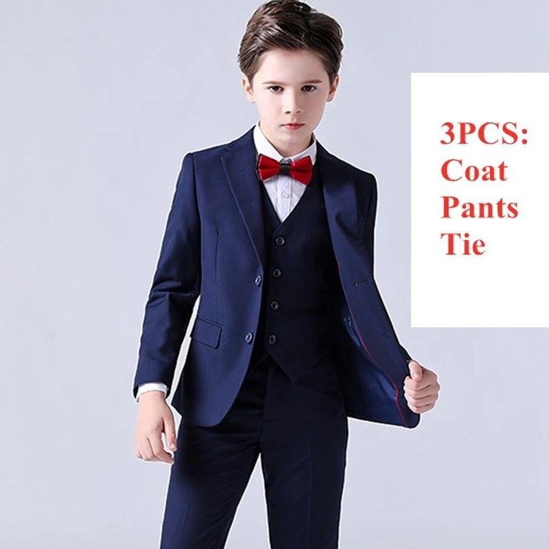 3pcs Coat Pants Tie