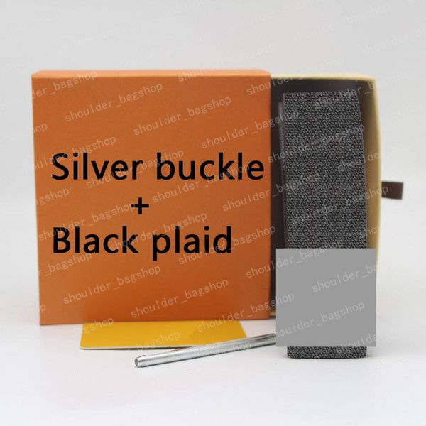 #06 damier black + silver buckle
