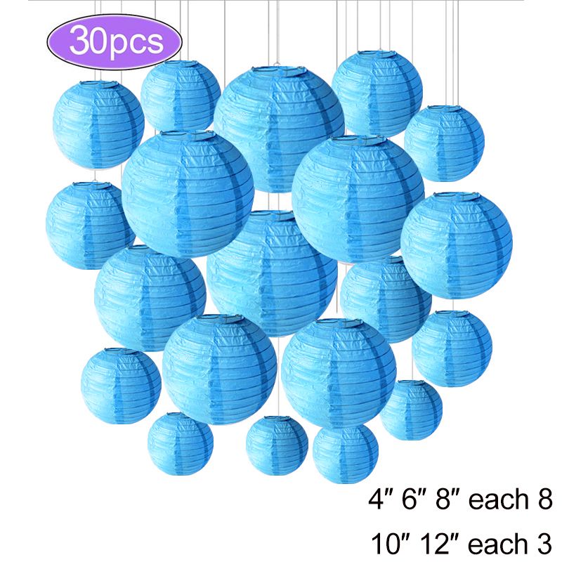 30pcs Blue Lanterns