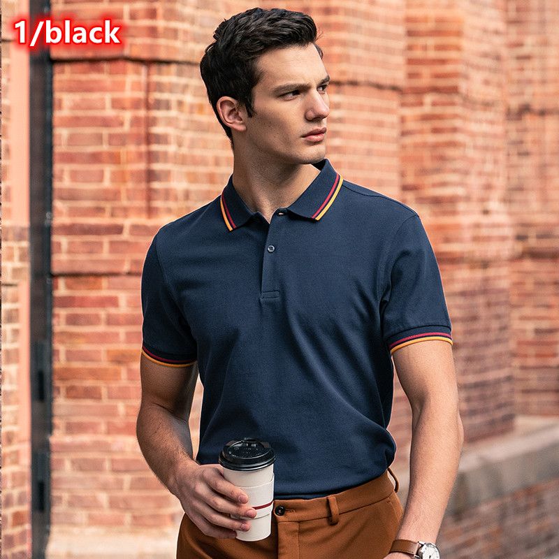 2022 Spring And Summer New Mens Polo Shirt Cotton Comfortable Lapel  Business Casual Slim Breathable Black Polo T Shirt Short Sleeve Model  Display Wholesale From Fashionshop2021, $ 