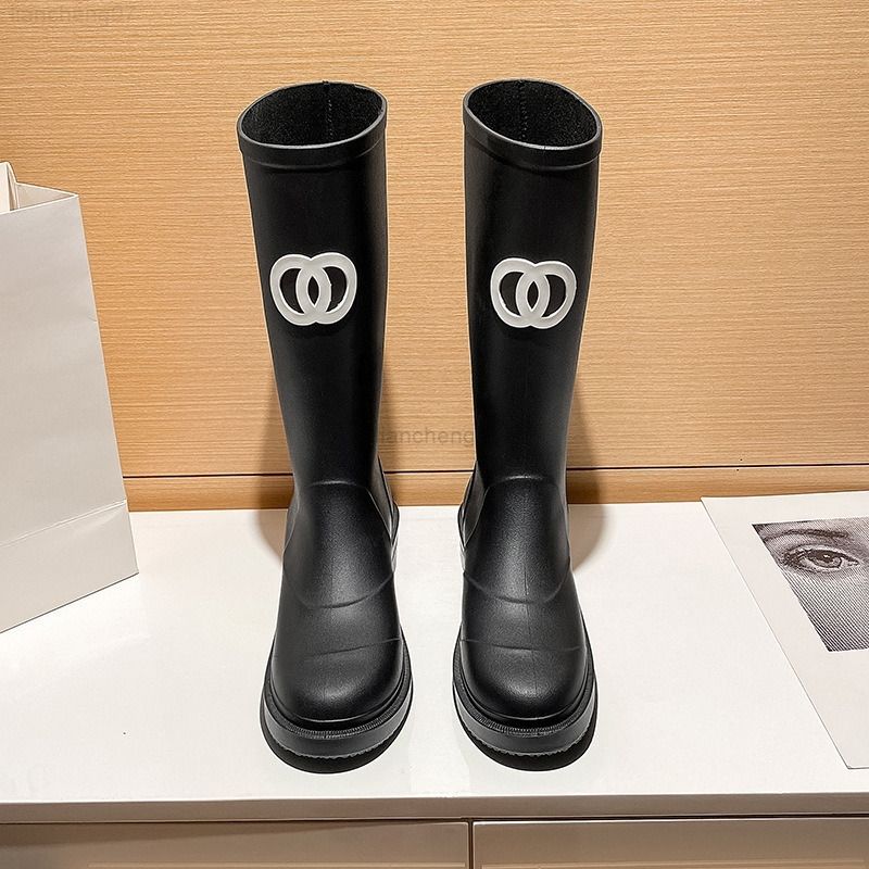 All In One Thigh High Boots Brand Designer Square Toe Womens Rain Boots  Thick Heel Sole Ankle Rubber 2024 From Zhaocaimao419, $62.05